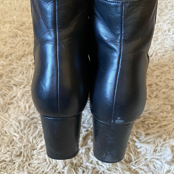 Banana Republic Ankle Boots Womens Black Leather Round Block Heel Retro, 9.5 - Picture 5 of 13